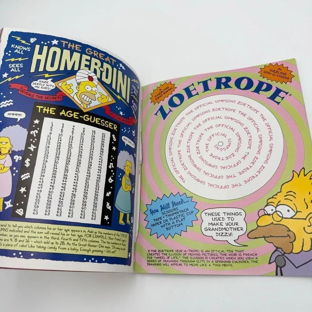 The Simpsons Rainy Day Fun Book Activity Book Vintage 1991 Almost New